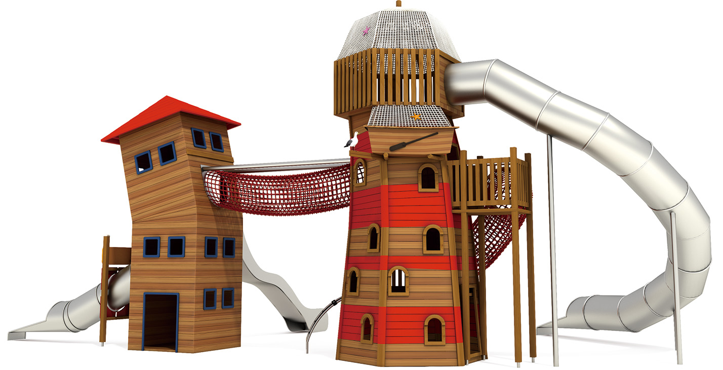 HK-8103-PE木制組合滑梯