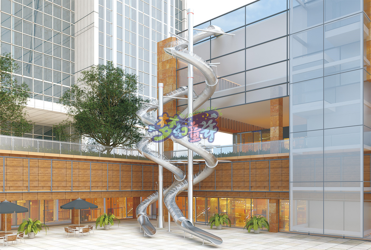 不銹鋼滑梯與傳統塑料滑梯對比的特點